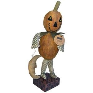 Vintage Primitive Pumpkin Jack o Lantern Doll Lang Jack in the Box 2005